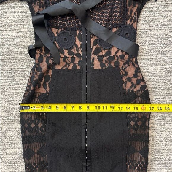 New Anthropologie Byron Lars Carissima Sheath Dress Lace Black Size 2 - Picture 11 of 15